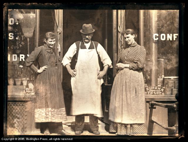 Three Figures in Store Front